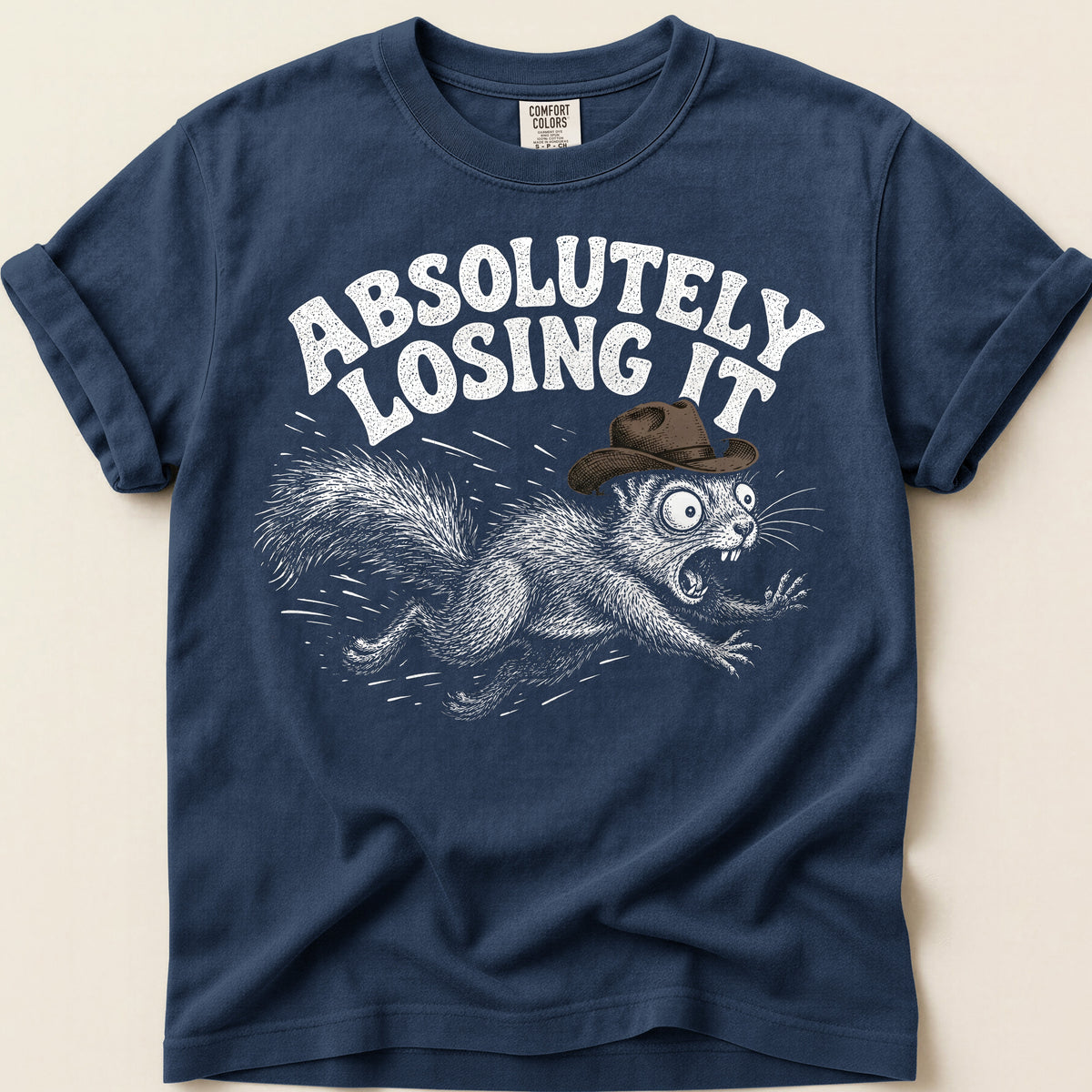 Absolutely Losing It Squirrel Tee on Navy