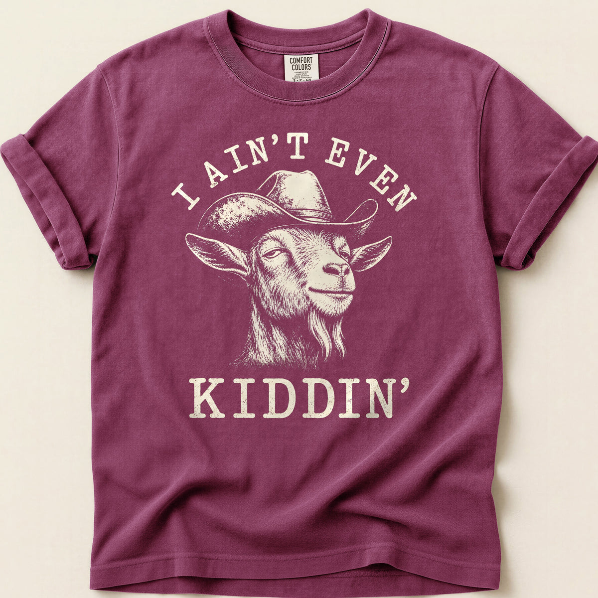 Ain't Even Kiddin' Goat Tee on Berry