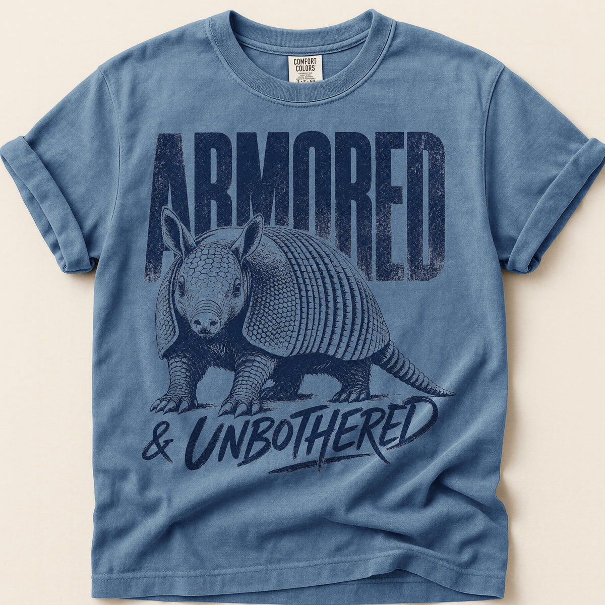 Armored Unbothered on Blue Jean