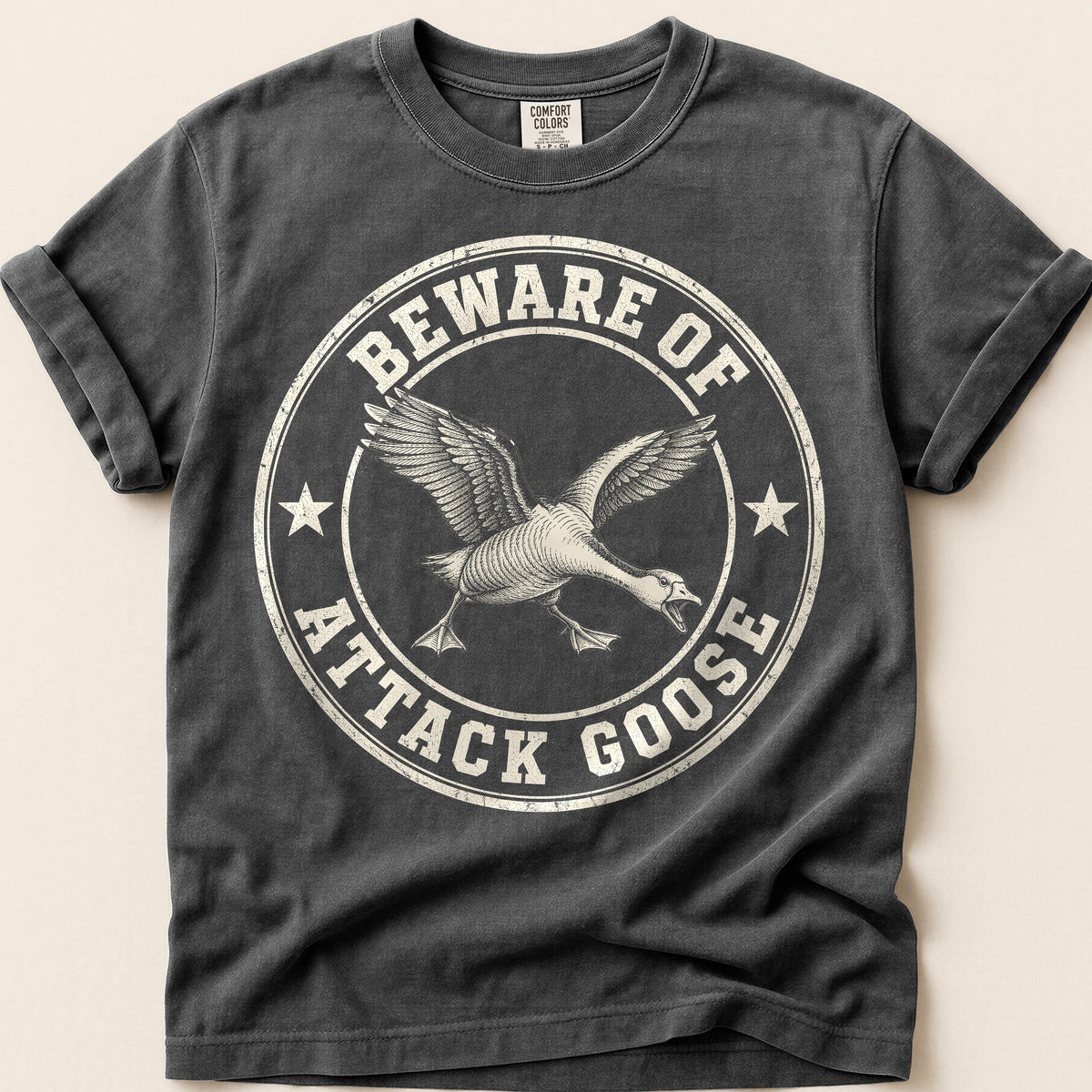 Beware Of Attack Goose T-Shirt on Pepper