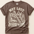 Avoiding People Bigfoot T-Shirt on Espresso
