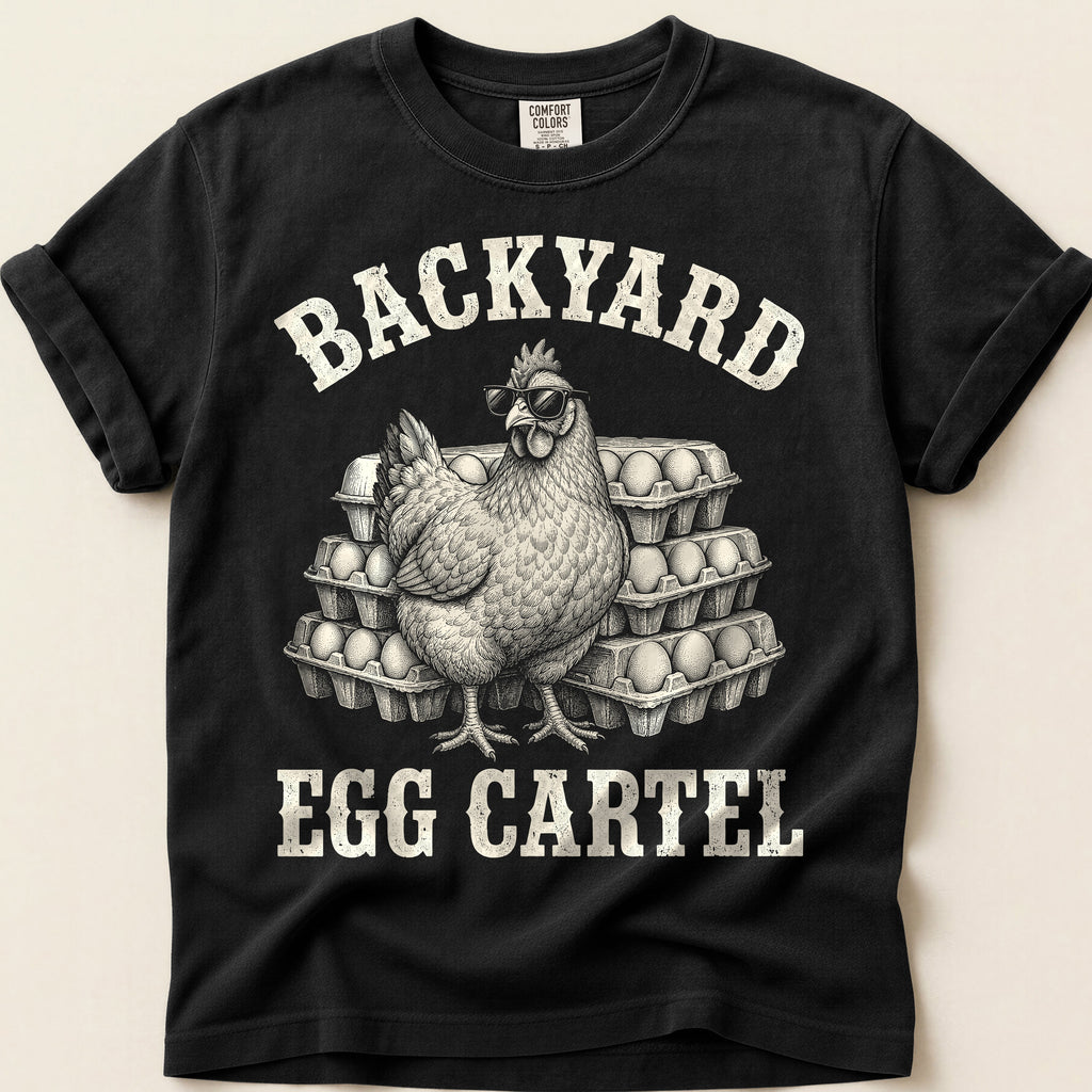 Backyard Egg Cartel T-Shirt on Black