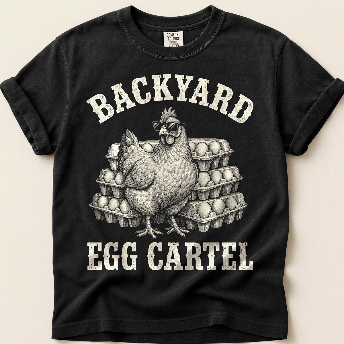 Backyard Egg Cartel T-Shirt on Black