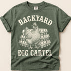Backyard Egg Cartel T-Shirt on Moss
