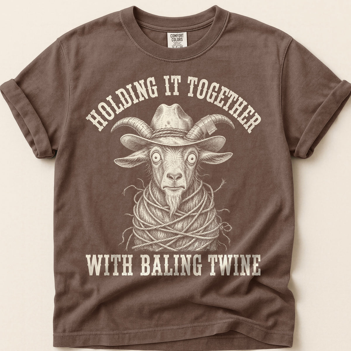Baling Twine T-Shirt on Espresso