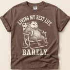 Best Life Barely Possum T-Shirt on Espresso