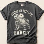 Best Life Barely Possum T-Shirt on Pepper