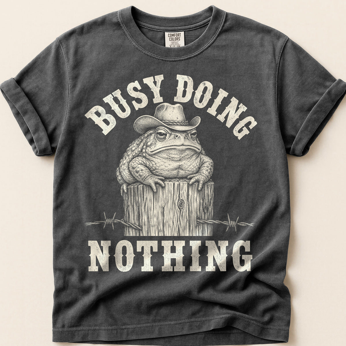 Busy Doing Nothing Toad T-Shirt on Pepper
