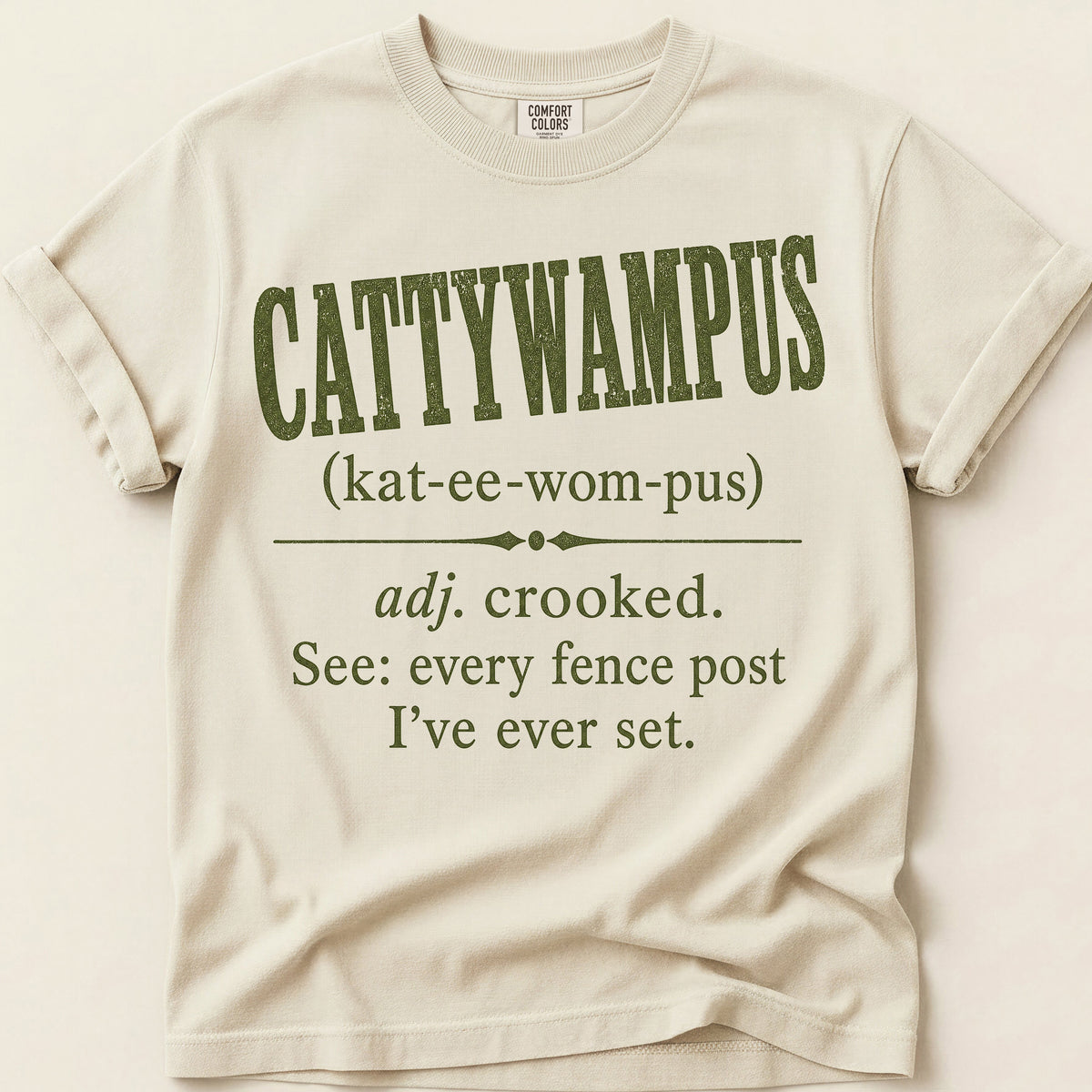Cattywampus Definition T-Shirt on Ivory