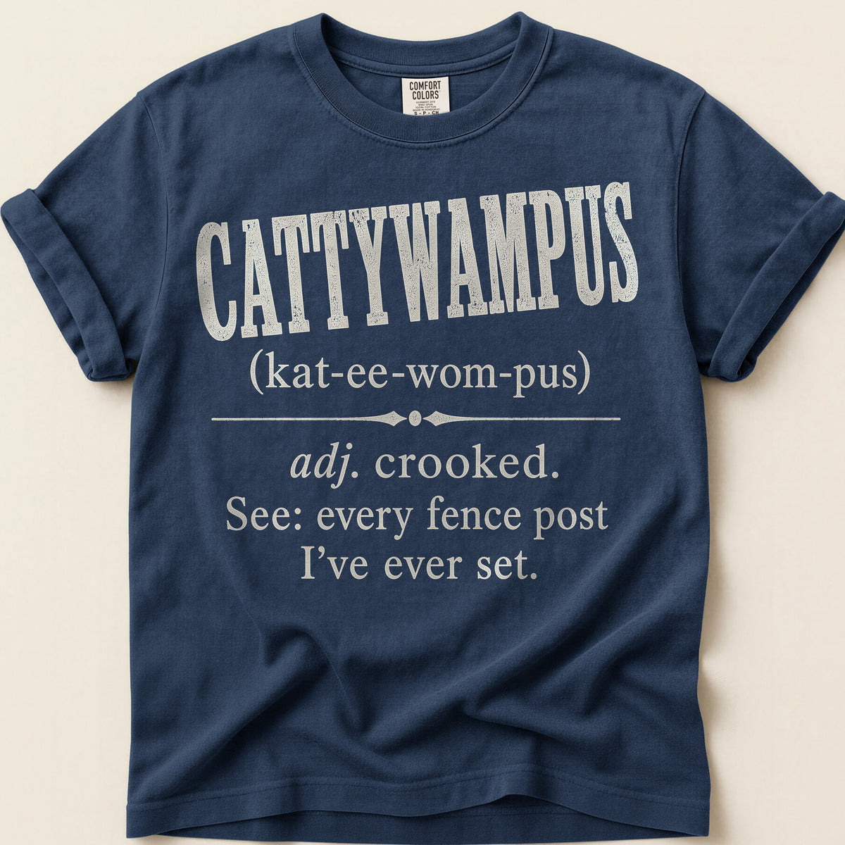 Cattywampus Definition T-Shirt on Navy