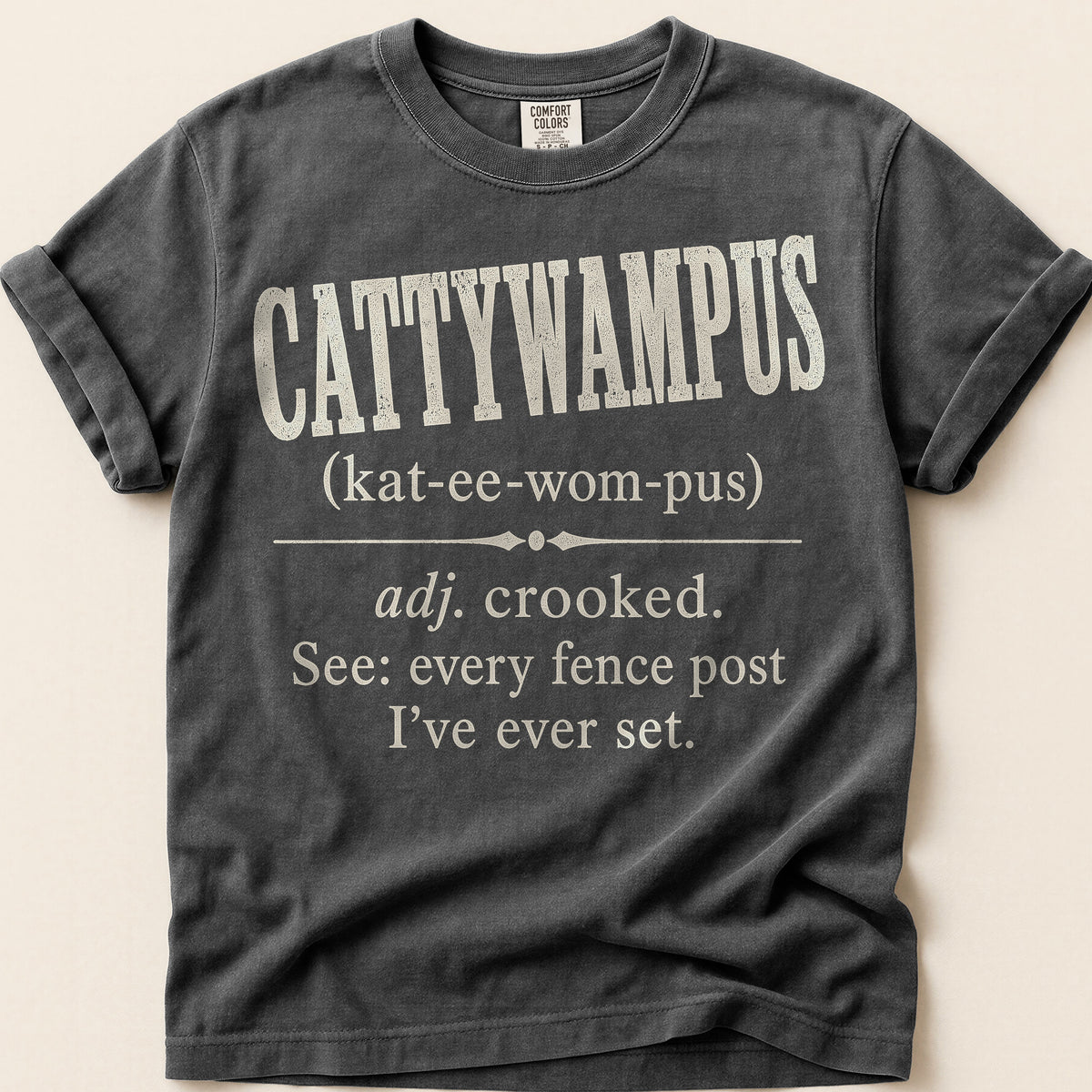 Cattywampus Definition T-Shirt on Pepper