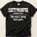 Cattywampus Gate Definition T-Shirt on Black