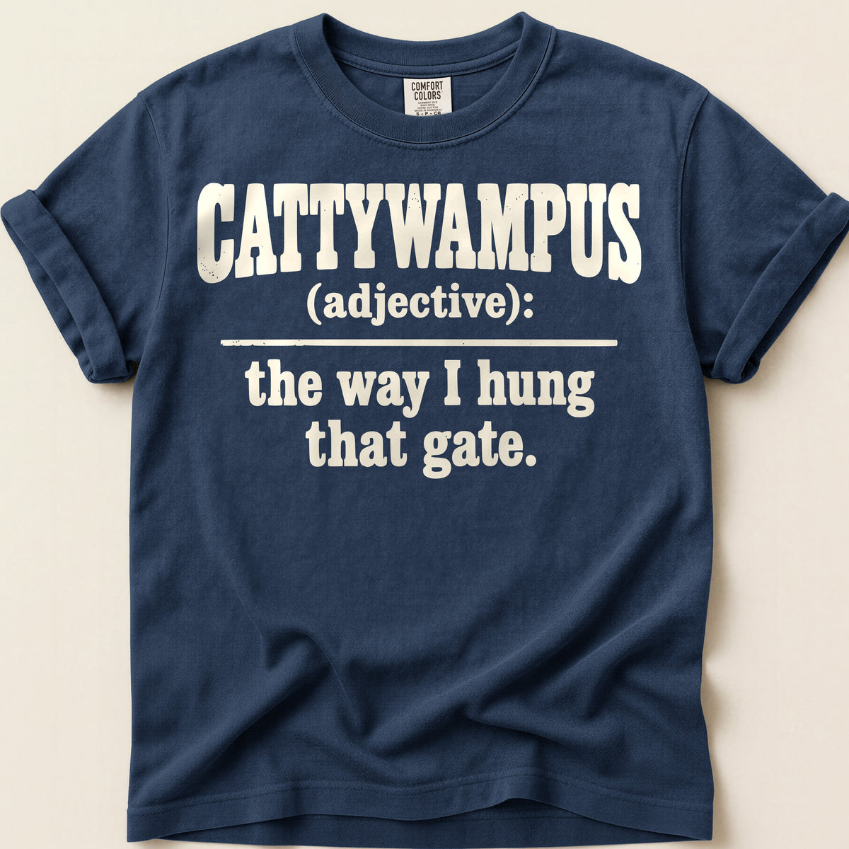 Cattywampus Gate Definition T-Shirt on Navy
