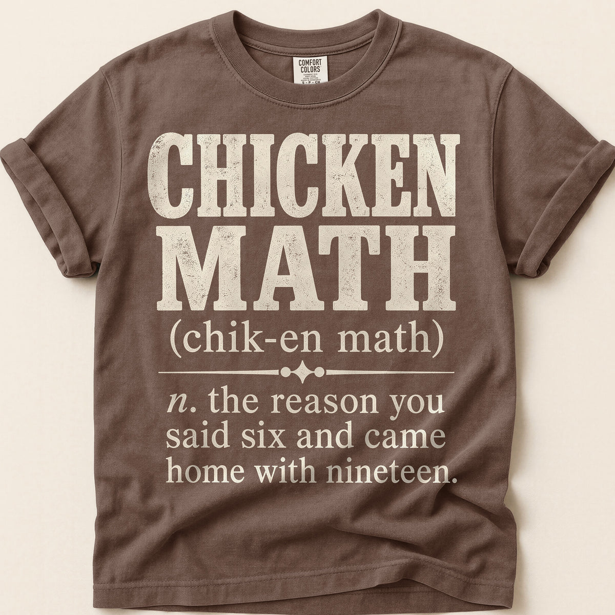 Chicken Math Definition T-Shirt on Espresso
