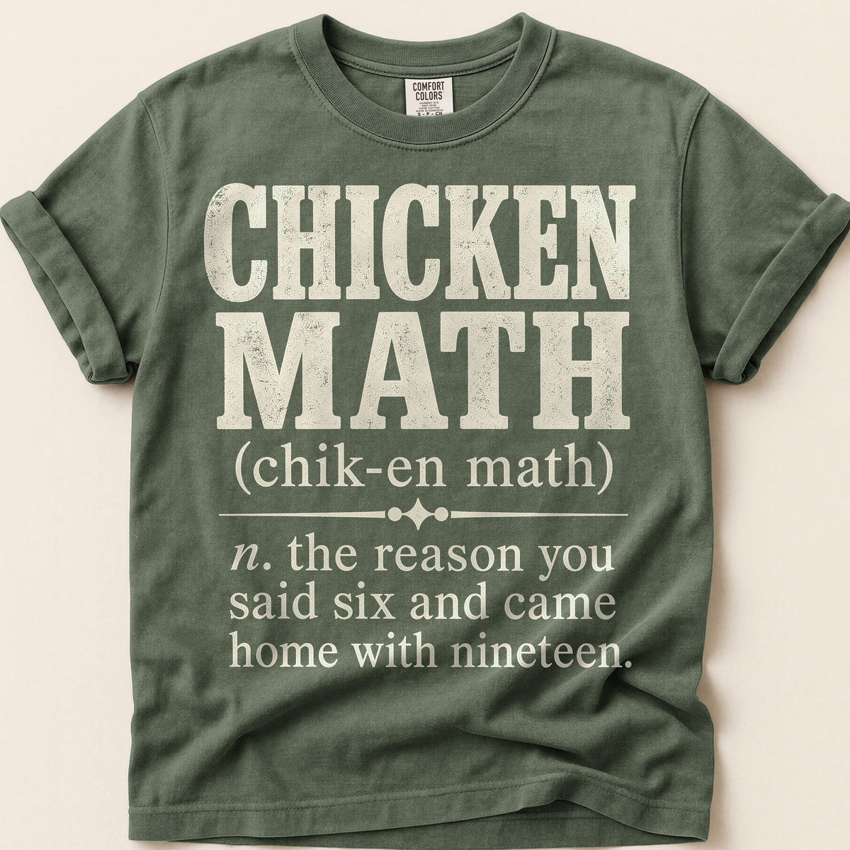 Chicken Math Definition T-Shirt on Moss