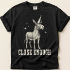 Close Enough Donkey T-Shirt on Black