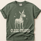 Close Enough Donkey T-Shirt on Moss