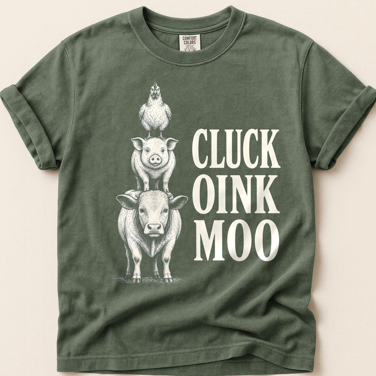 Cluck Oink Moo on Moss