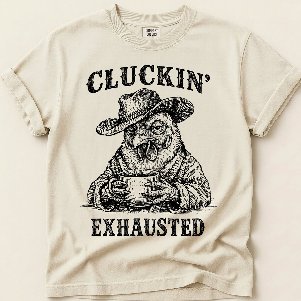 Cluckin Exhausted on Ivory