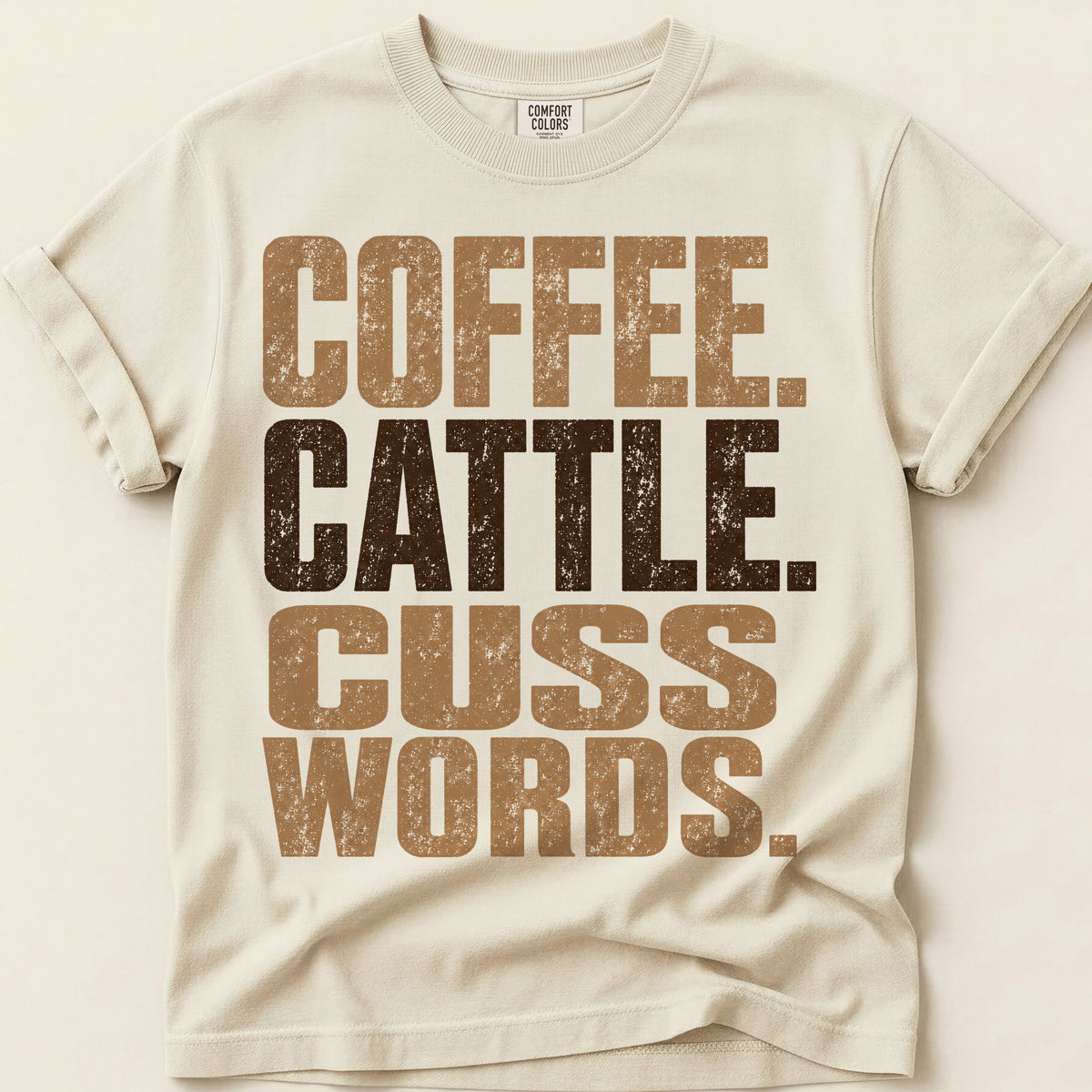 Coffee Cattle Cuss on Ivory