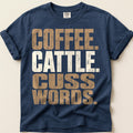 Coffee Cattle Cuss on Navy