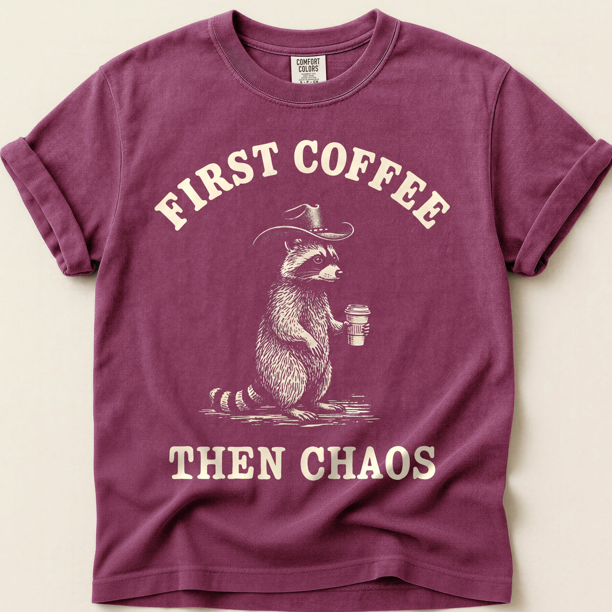 Coffee Chaos Raccoon on Berry