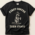 Coffee Chaos Raccoon on Black