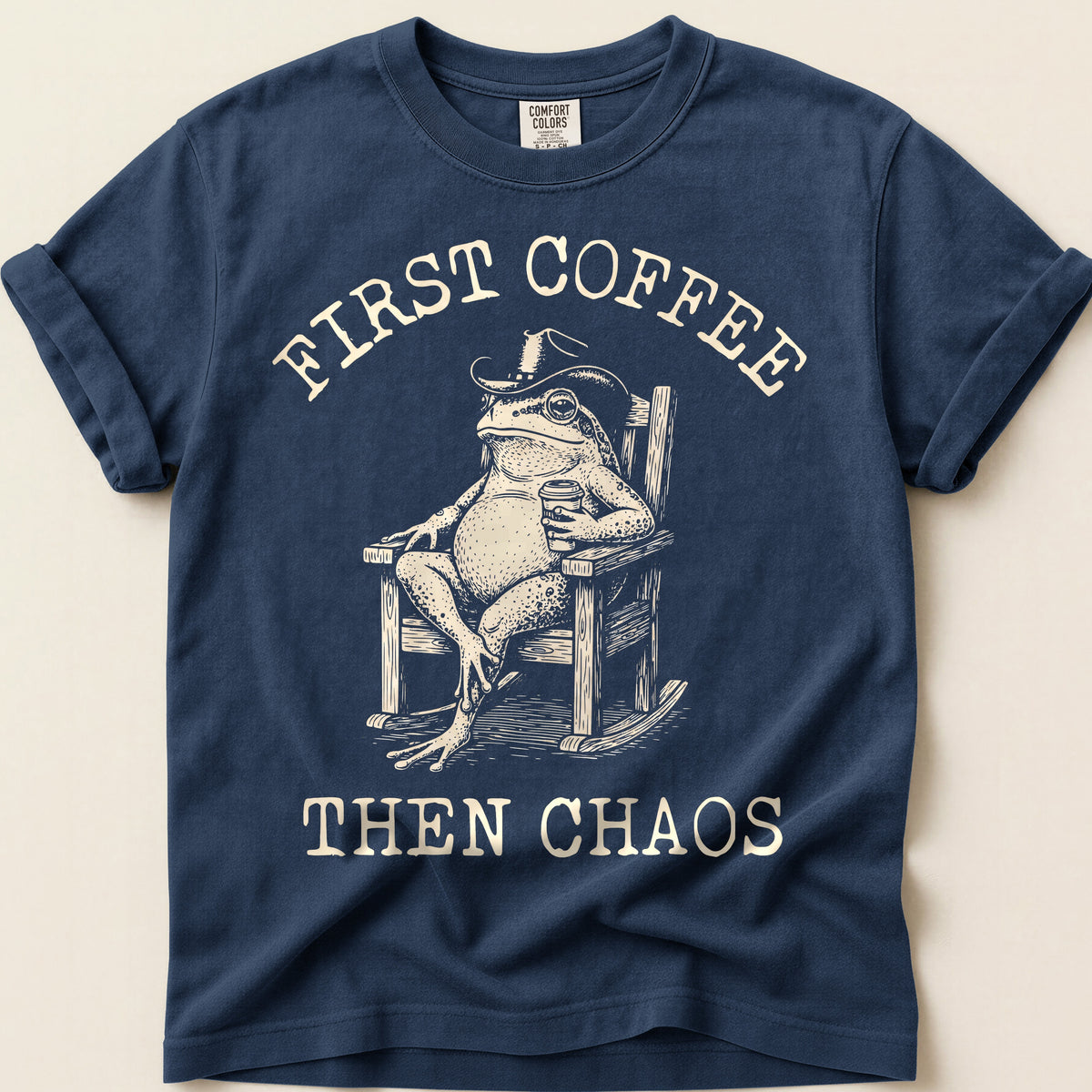 Coffee Chaos Toad on Navy