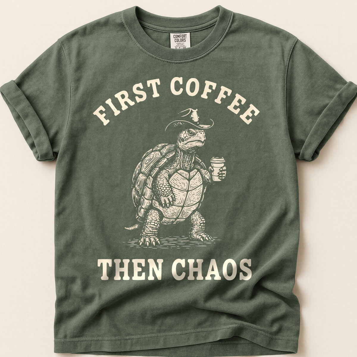 Coffee Chaos Turtle on Moss