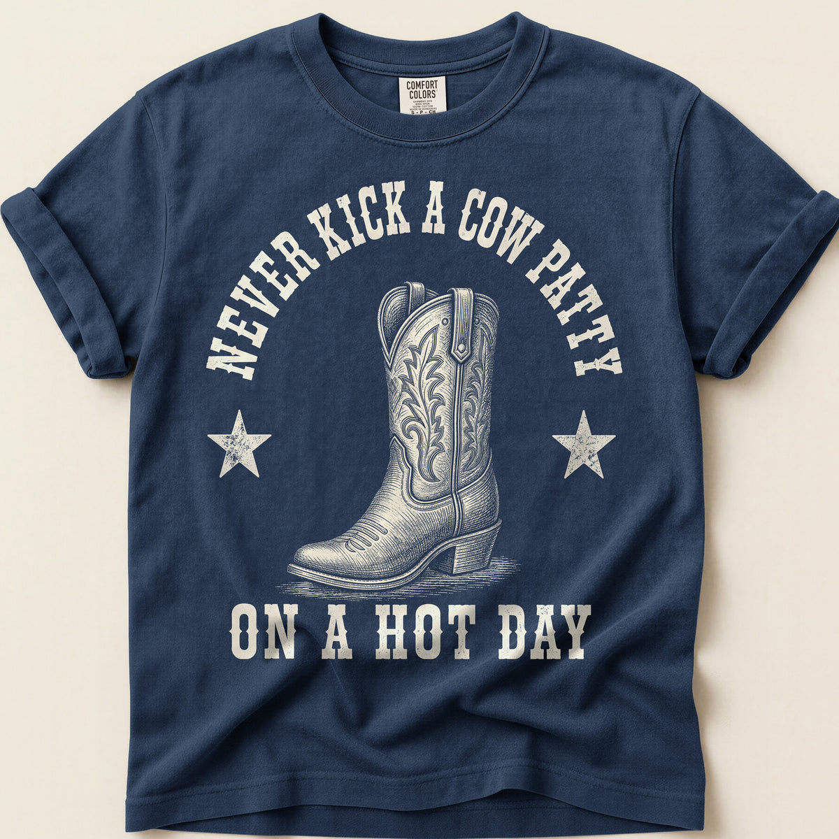 Cow Patty T-Shirt on Navy