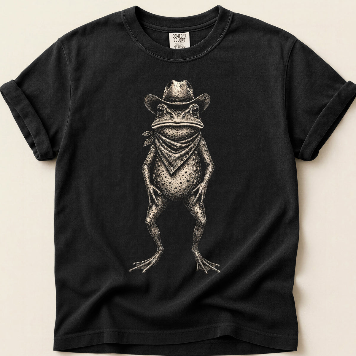 Cowboy Frog on Black