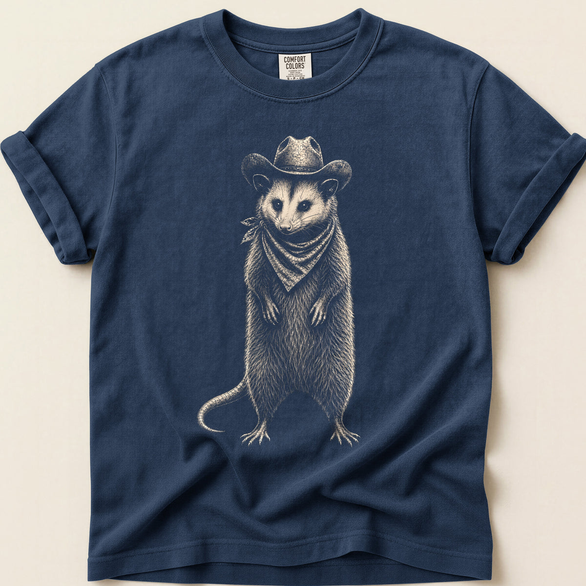 Cowboy Opossum on Navy