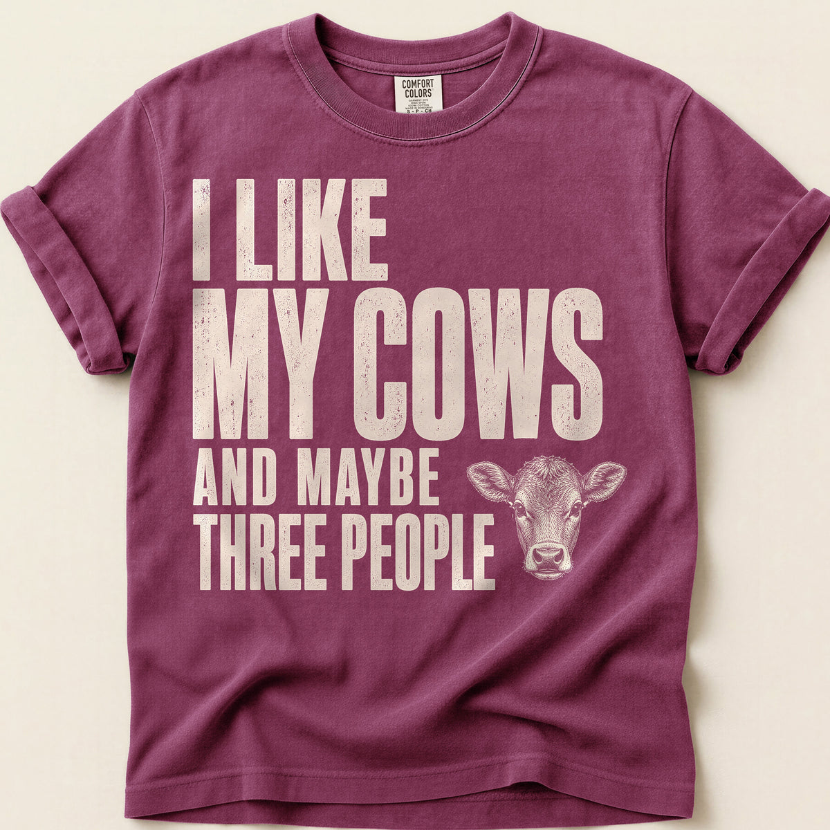 Cows And Three People T-Shirt on Berry