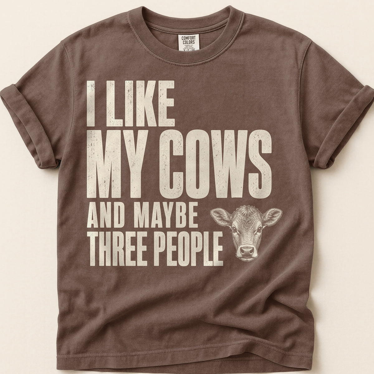 Cows And Three People T-Shirt on Espresso
