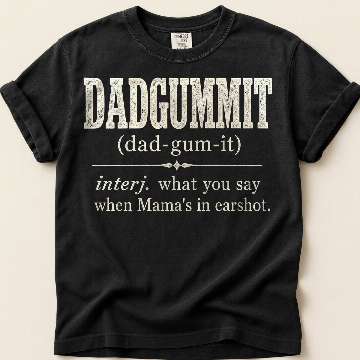 Dadgummit Definition T-Shirt on Black