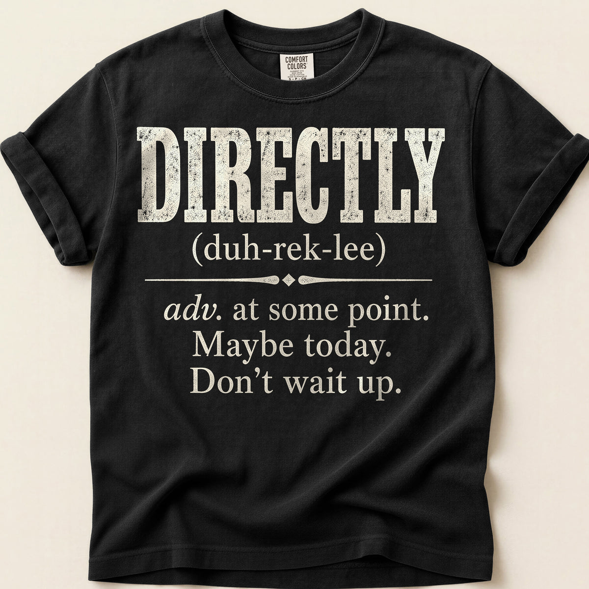 Directly Definition T-Shirt on Black