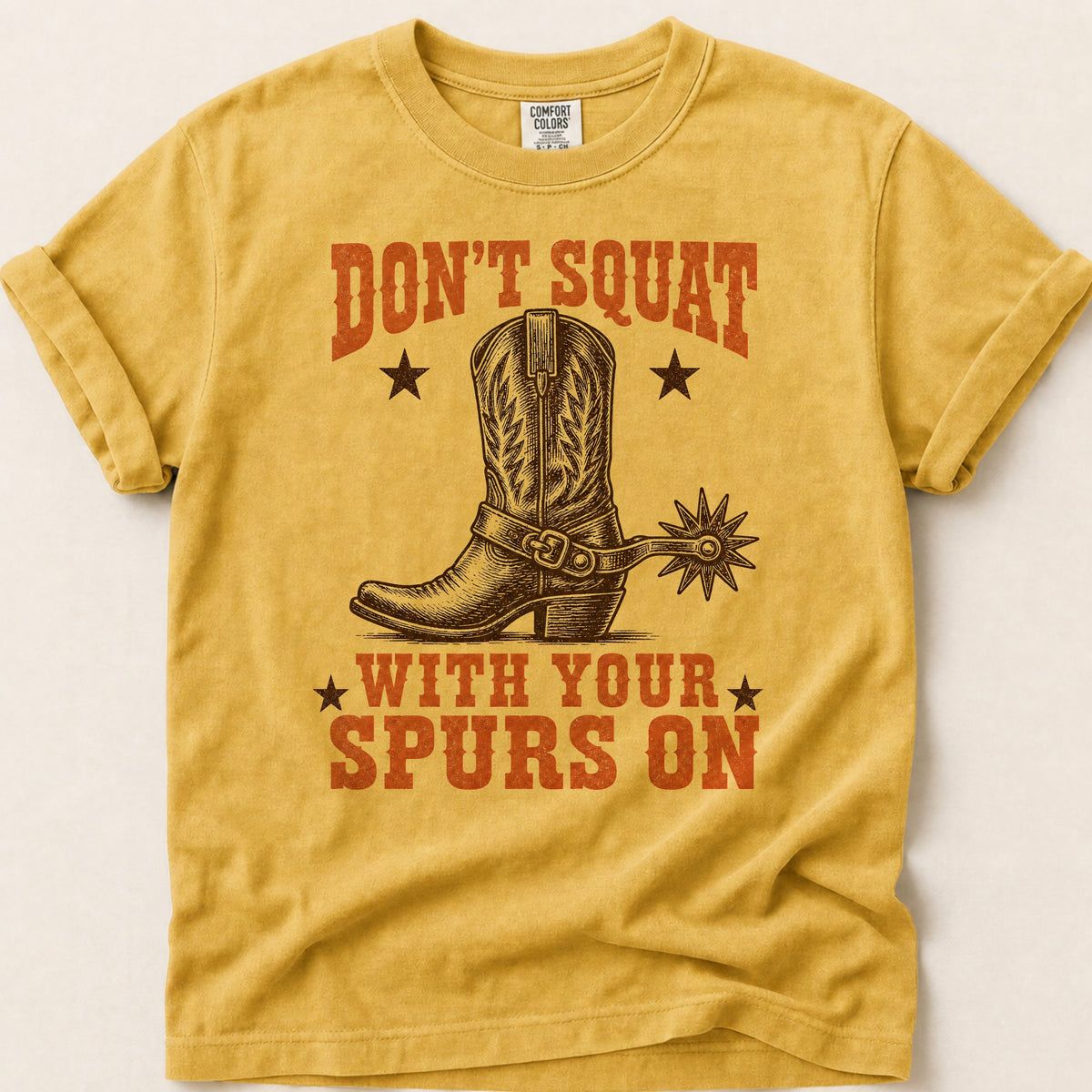 Don't Squat Boot on Mustard