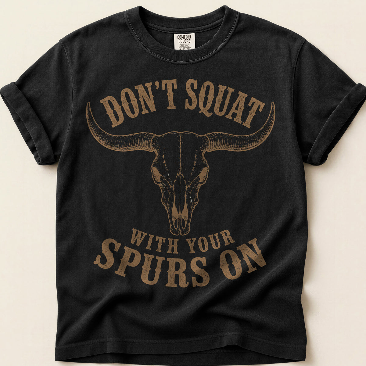 Don't Squat Skull on Black
