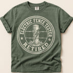 Electric Fence Tester T-Shirt on Moss