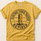 Electric Fence Tester T-Shirt on Mustard