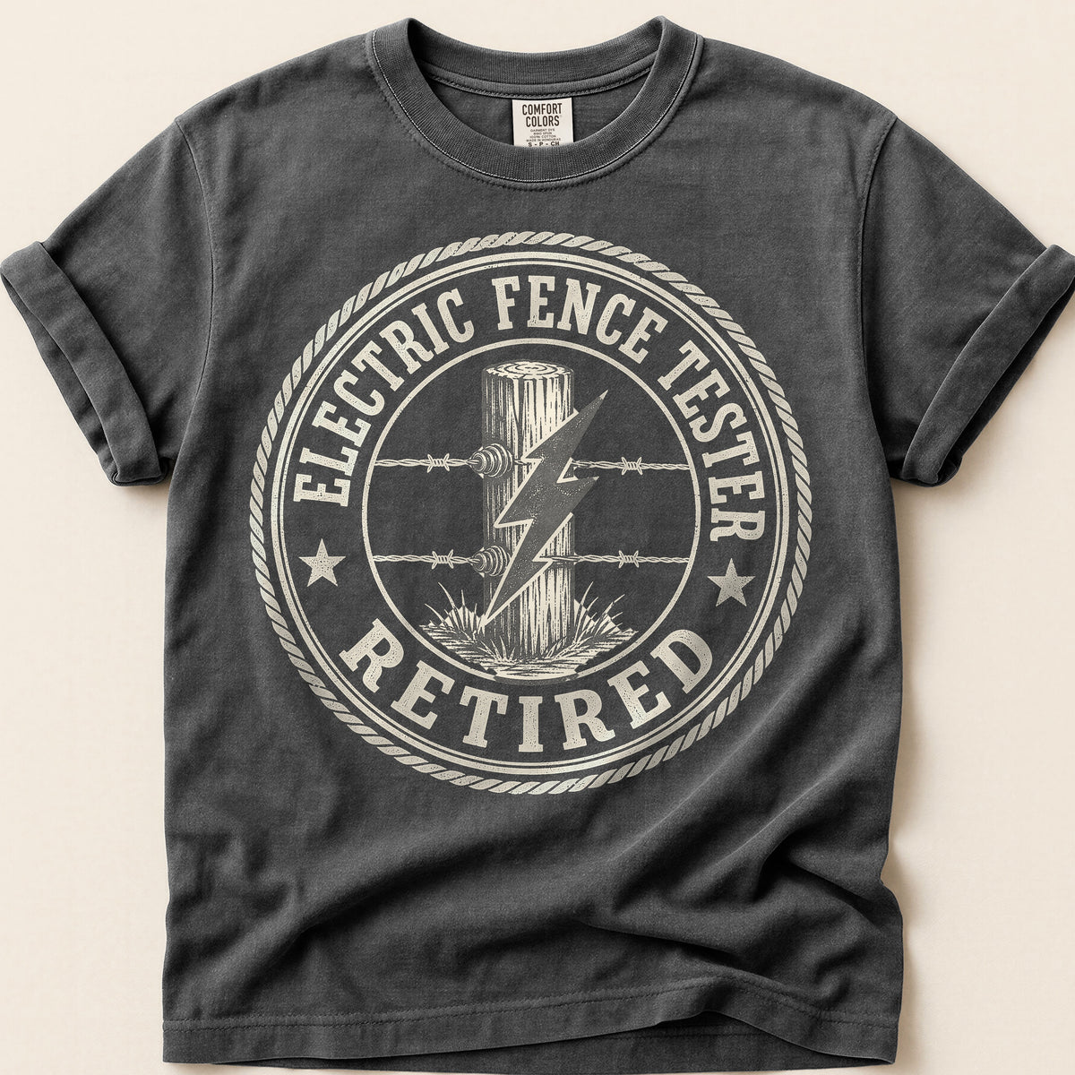 Electric Fence Tester T-Shirt on Pepper