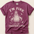 Everything's Fine Hen T-Shirt on Berry