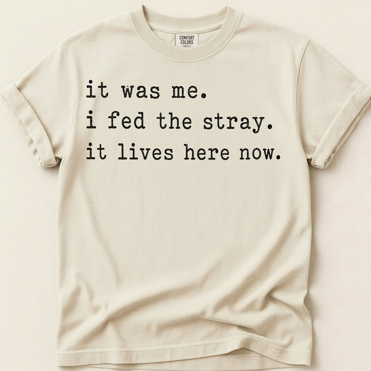 Fed The Stray T-Shirt on Ivory