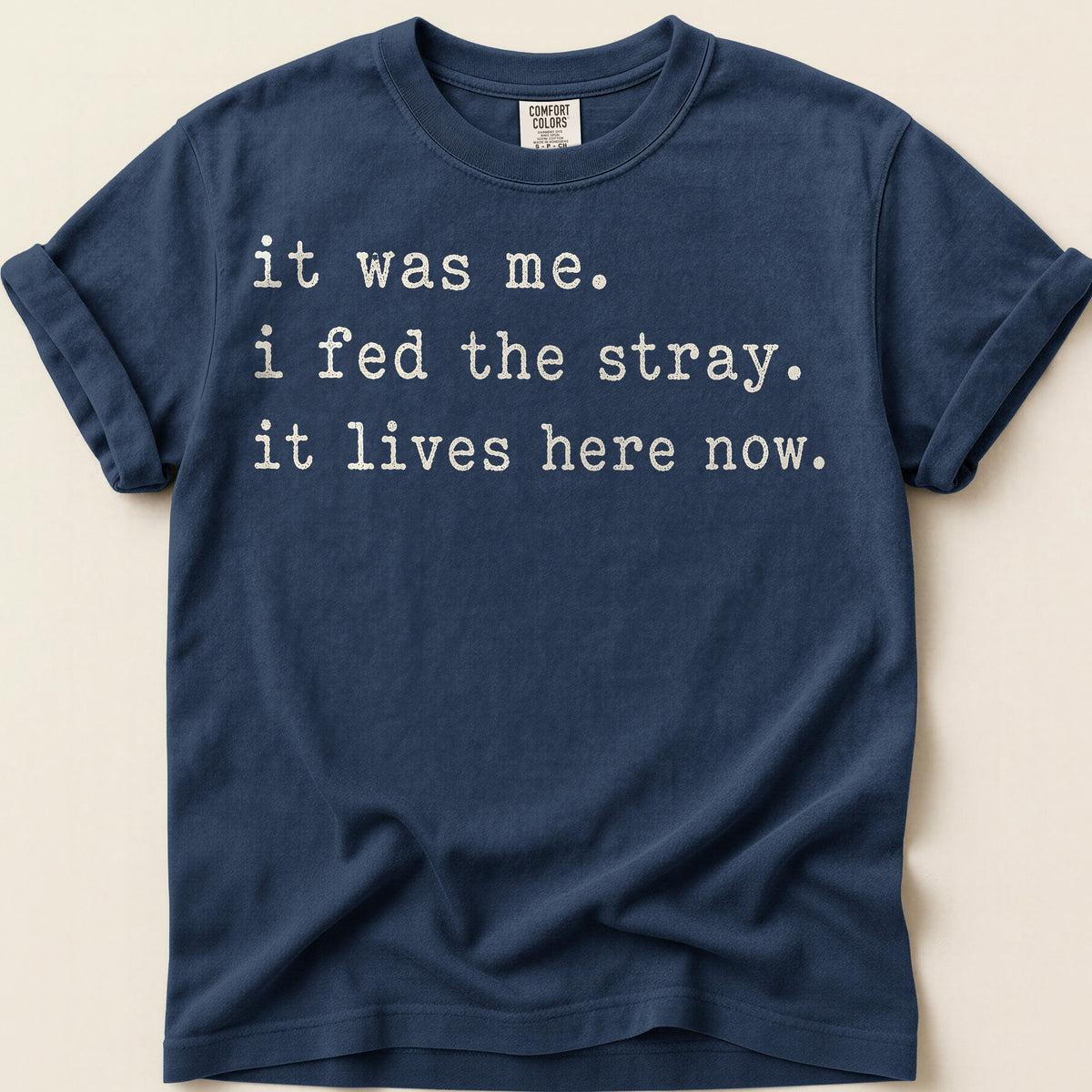 Fed The Stray T-Shirt on Navy