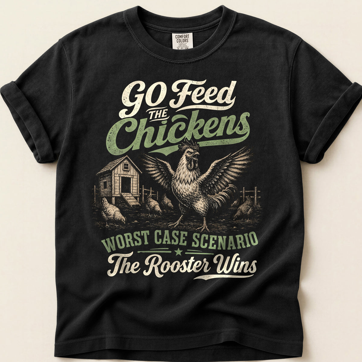 Feed The Chickens on Black