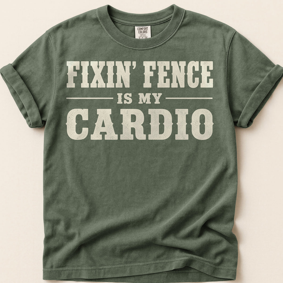 Fixin Fence Cardio T-Shirt on Moss