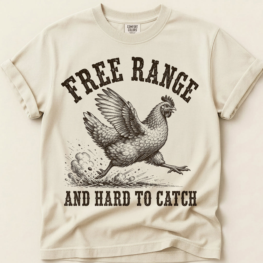 Free Range Hard To Catch T-Shirt on Ivory