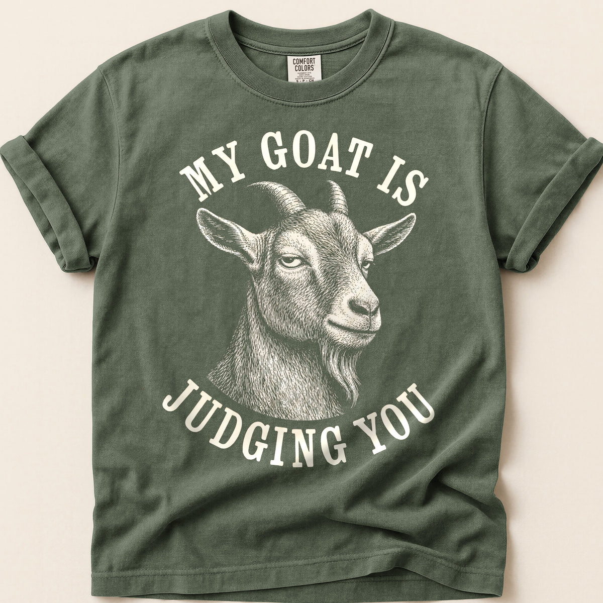 Goat Is Judging on Moss