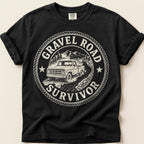 Gravel Road Survivor T-Shirt on Black