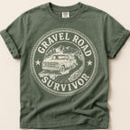 Gravel Road Survivor T-Shirt on Moss